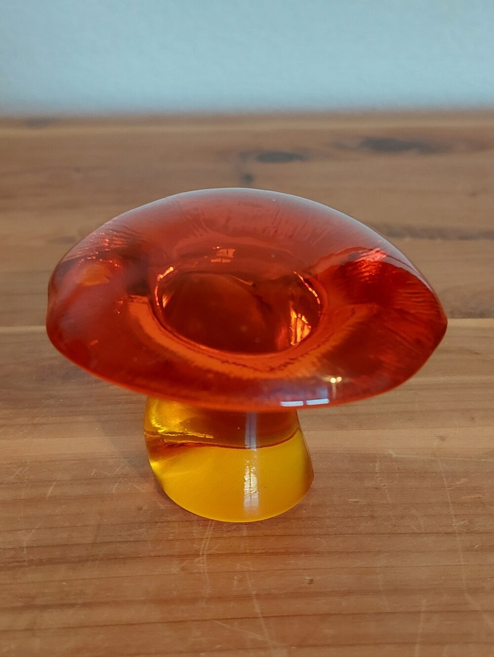 Vintage Orange Viking Glass Mushroom Persimmon Approx 3” Cap Amberina VGUC